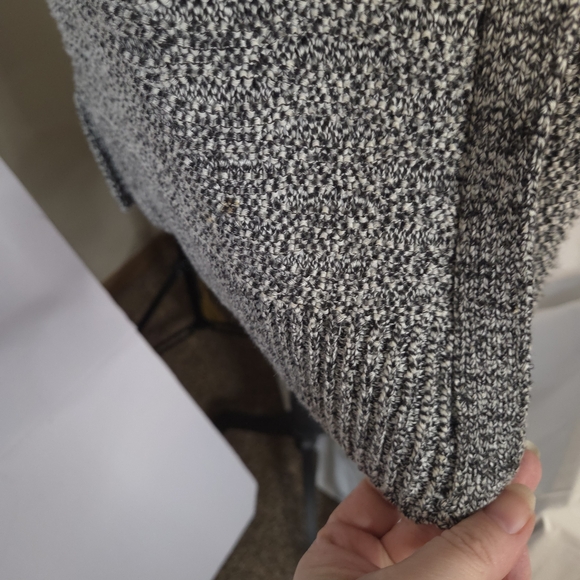 Tahari Women'a Gray/White Marled Open-Front Cardigan Cotton Blend Size XL - Picture 3 of 8